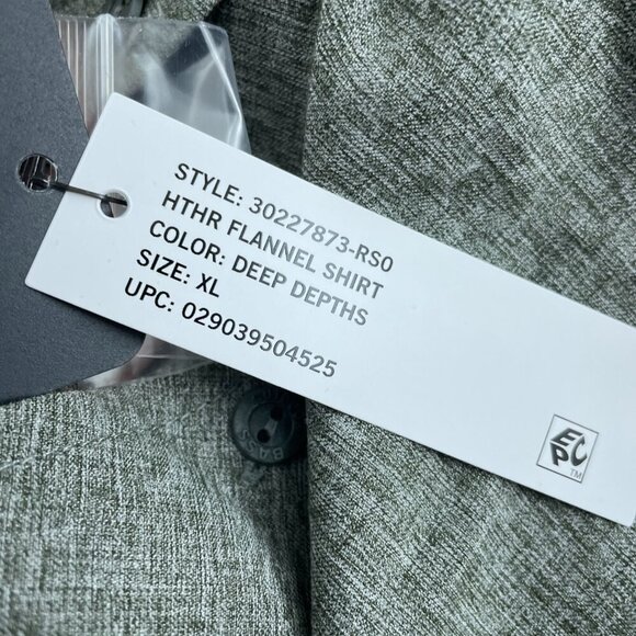 Bass Outdoor Mens XL Flannel Shirt Deep Depths Green Button-Up Long Sleeve 6051 - Picture 7 of 10